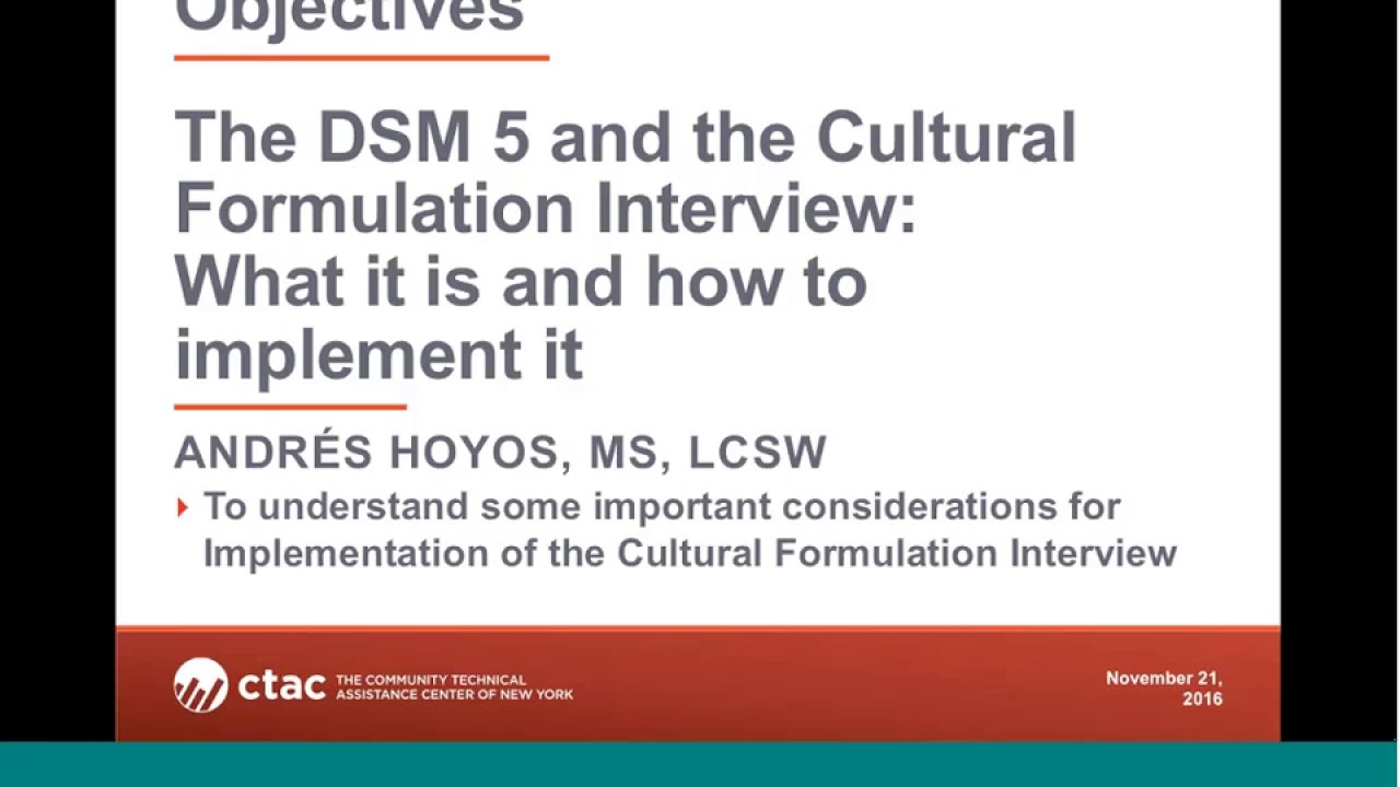The DSM 5 and the Cultural Formulation Interview (English)