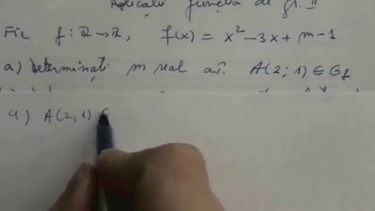 Functia de gradul 2 cu parametru real de determinat.