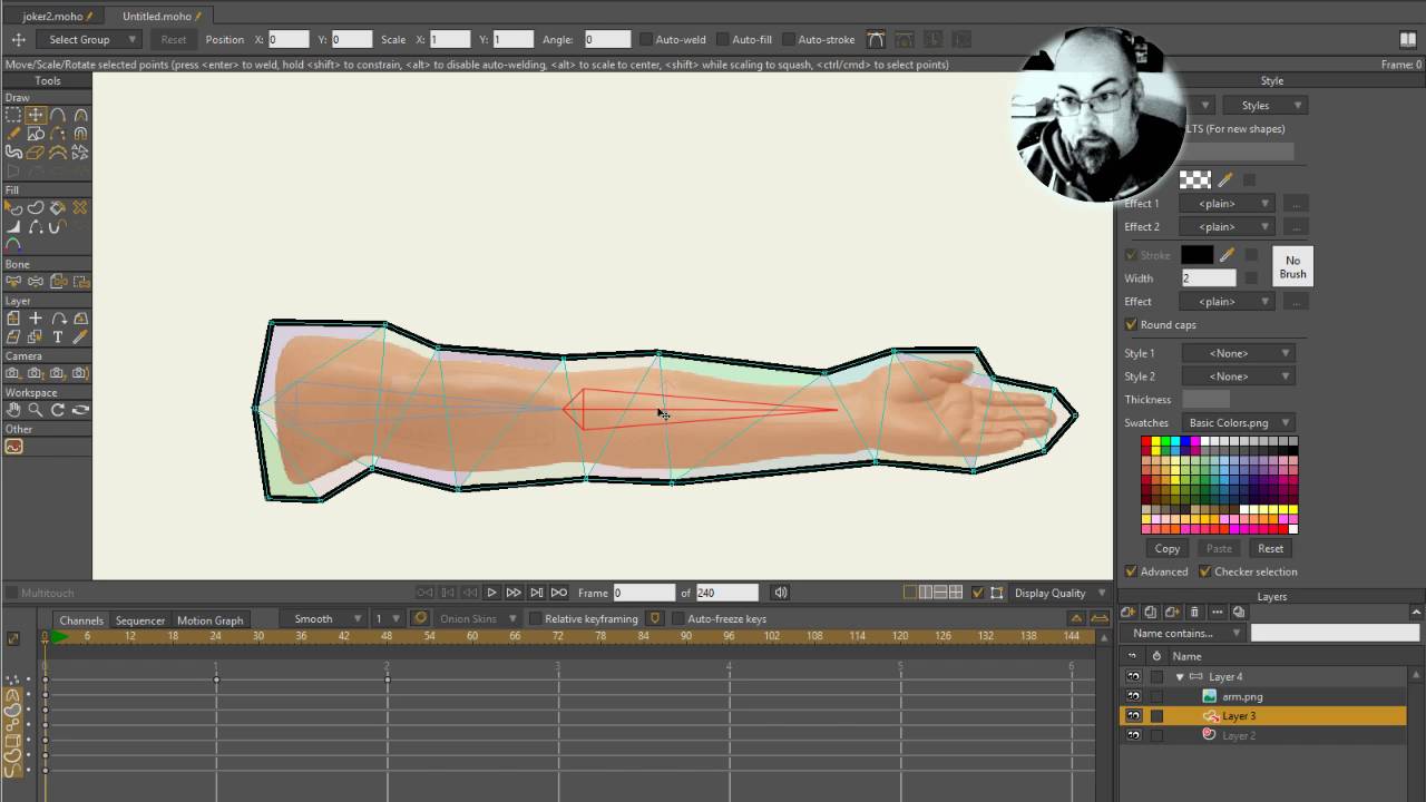 Moho 12 - Smart Mesh an Arm and make it a smart action