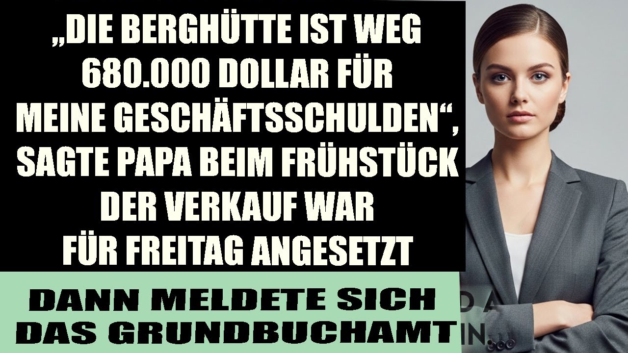 Vater verkaufte meine Berghütte wegen seiner Schulden der Grundbuchbeamte war mein ehemaliger Mieter