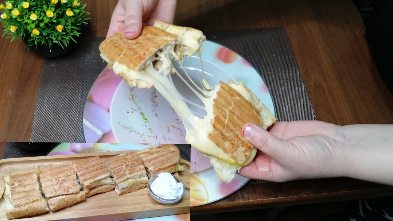 СЫРНЫЕ ТОСТЫ С КУРИЦЕЙ И ШАМПИНЬОНАМИ/Супер хрустящий/ понравится всем 😋👍
