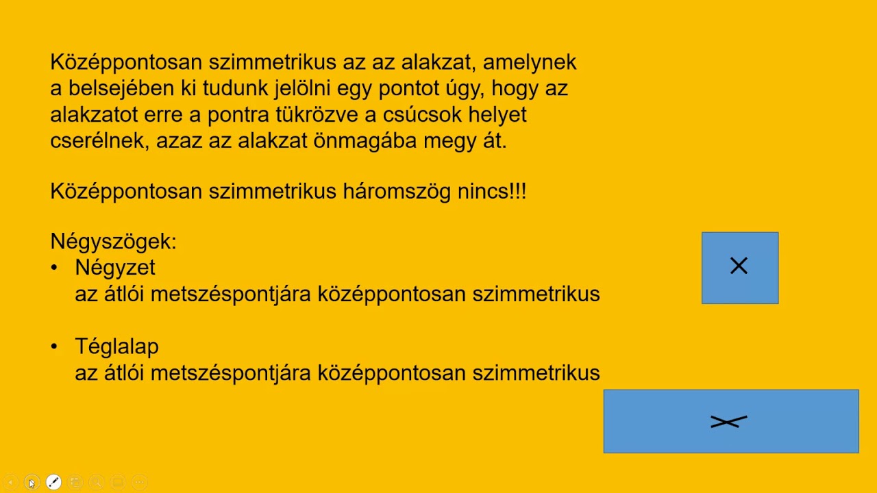 középpontosan szimmetrikus alakzatok
