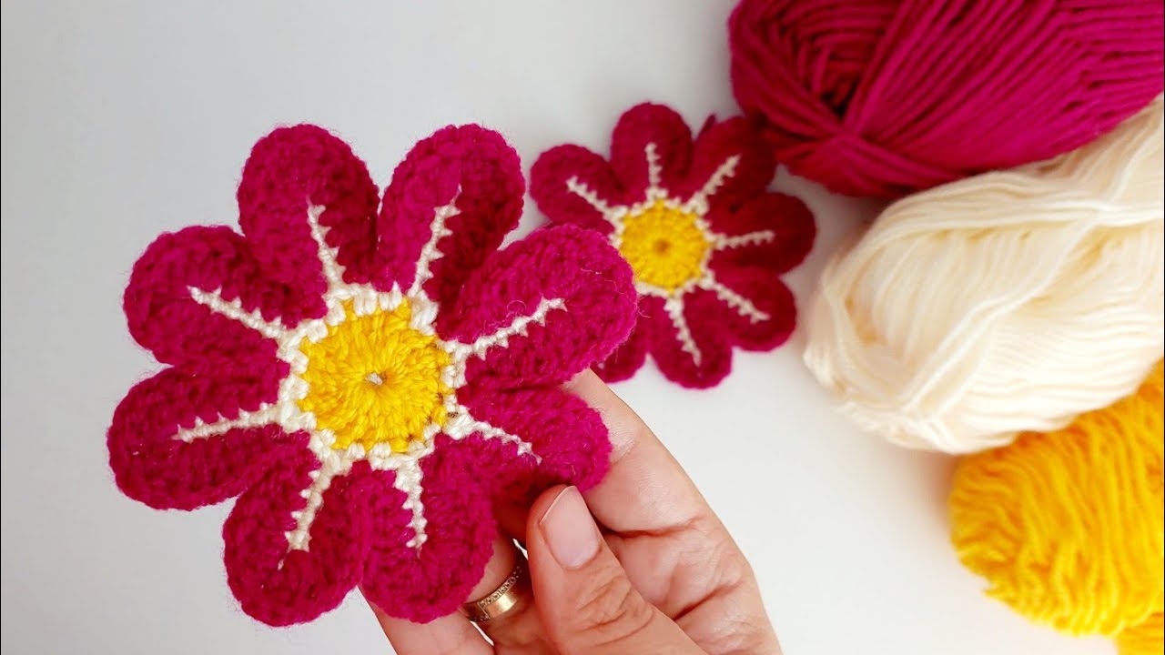 ÇİÇEK MOTİFİ YAPIMI / FLOWER KNİTİNG