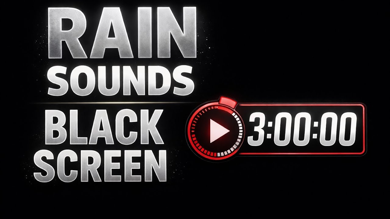 Rain Sounds for Sleep 🌧️ Black Screen | 3 Hours Relaxing Rain Noise for Deep Sleep