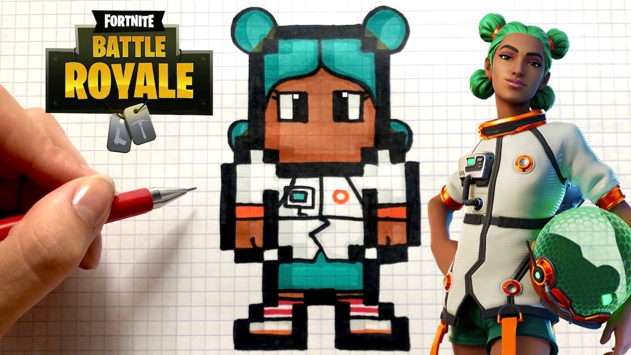 COMMENT DESSINER SIONA PIXEL ART FORTNITE SKIN