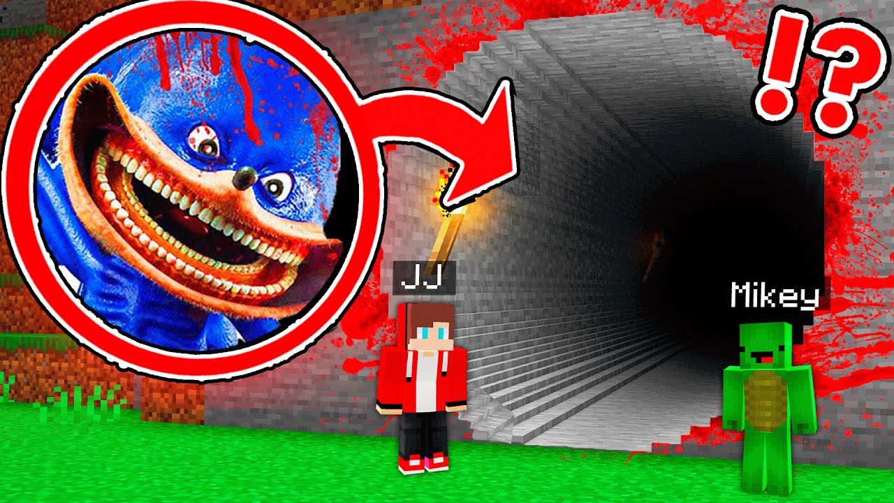 MAIZEN: Джей-Джей и Майки нашли туннель Shin Sonic — Minecraft Animation