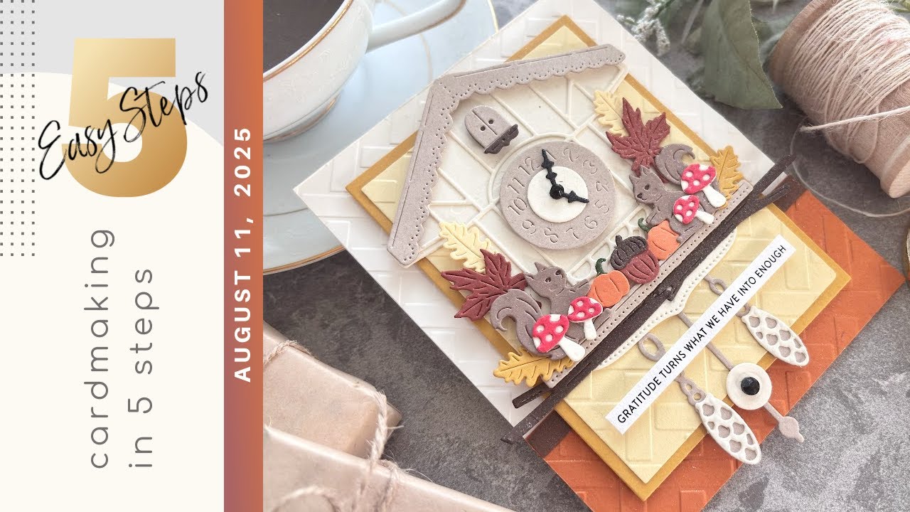 CARDMAKING IN 5 EASY STEPS | Create a Fall Cuckoo Clock Card