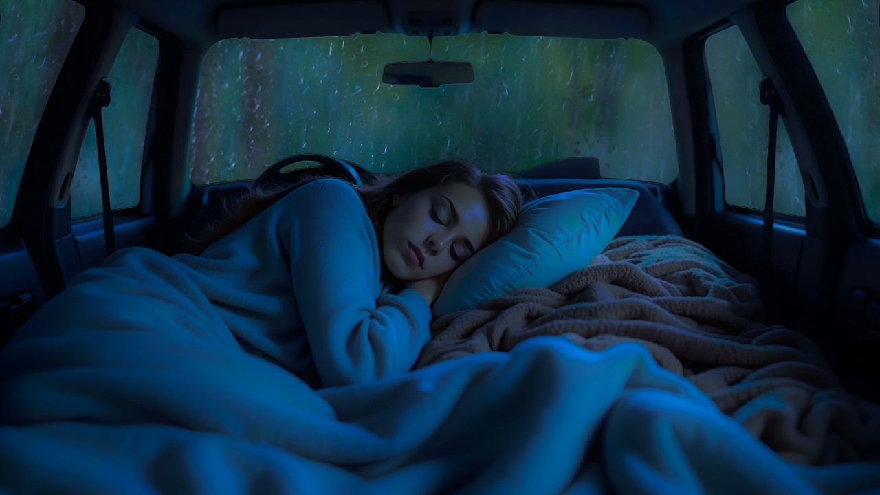 Sheltered in the Storm – Cozy Car Trunk Rain for Anxiety Relief & Sleep 🌧️ Rain Sounds for Sleeping