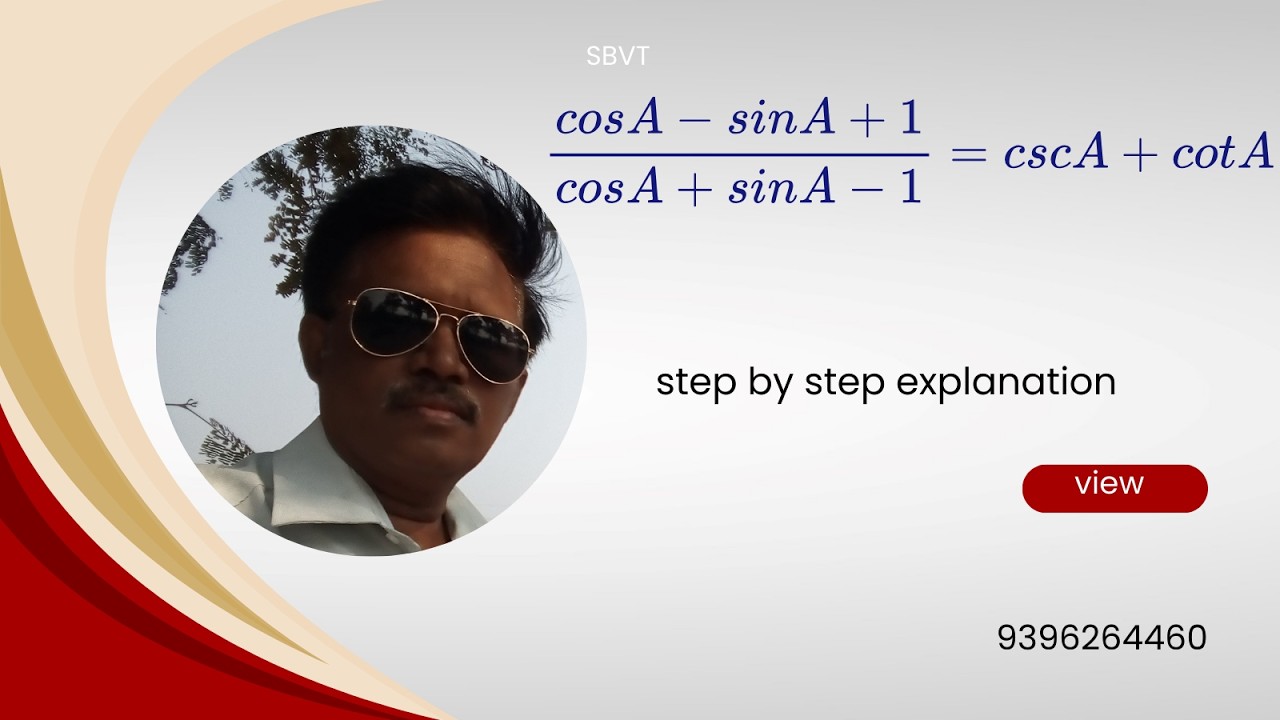 (cosA-sinA+1) divided by (cosA+sinA-1) is equal to ....