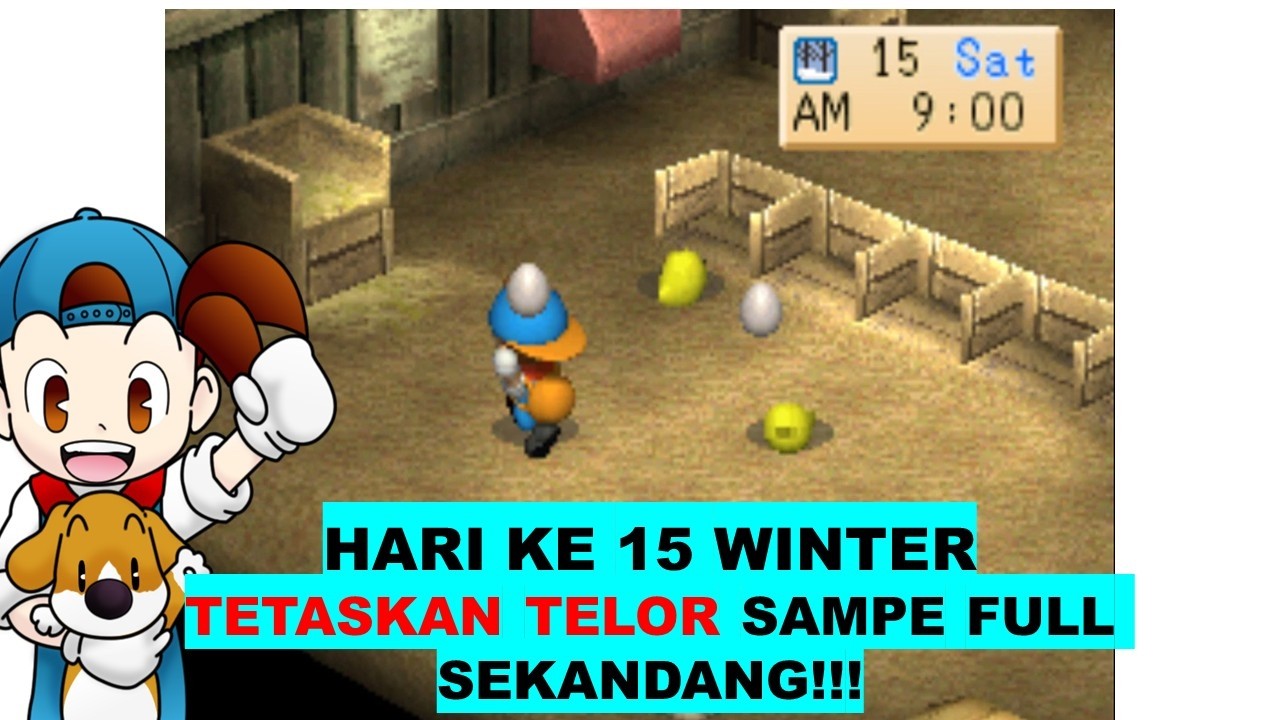 HARVEST MOON BACK TO NATURE HARI 15  WINTER TETASKAN AYAM