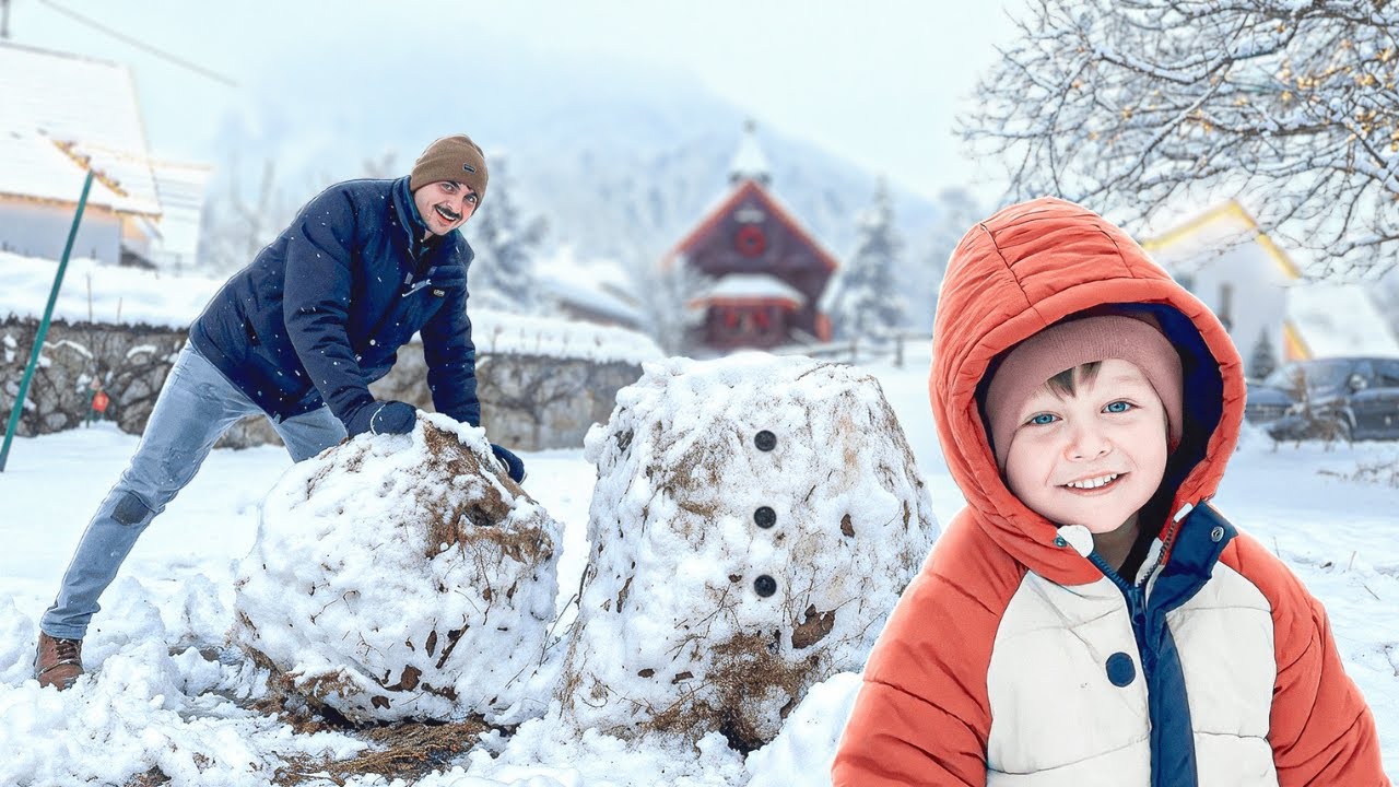Avusturya’da Köy Hayatı | İlk Kardan Adamı Yaptık! ☃️