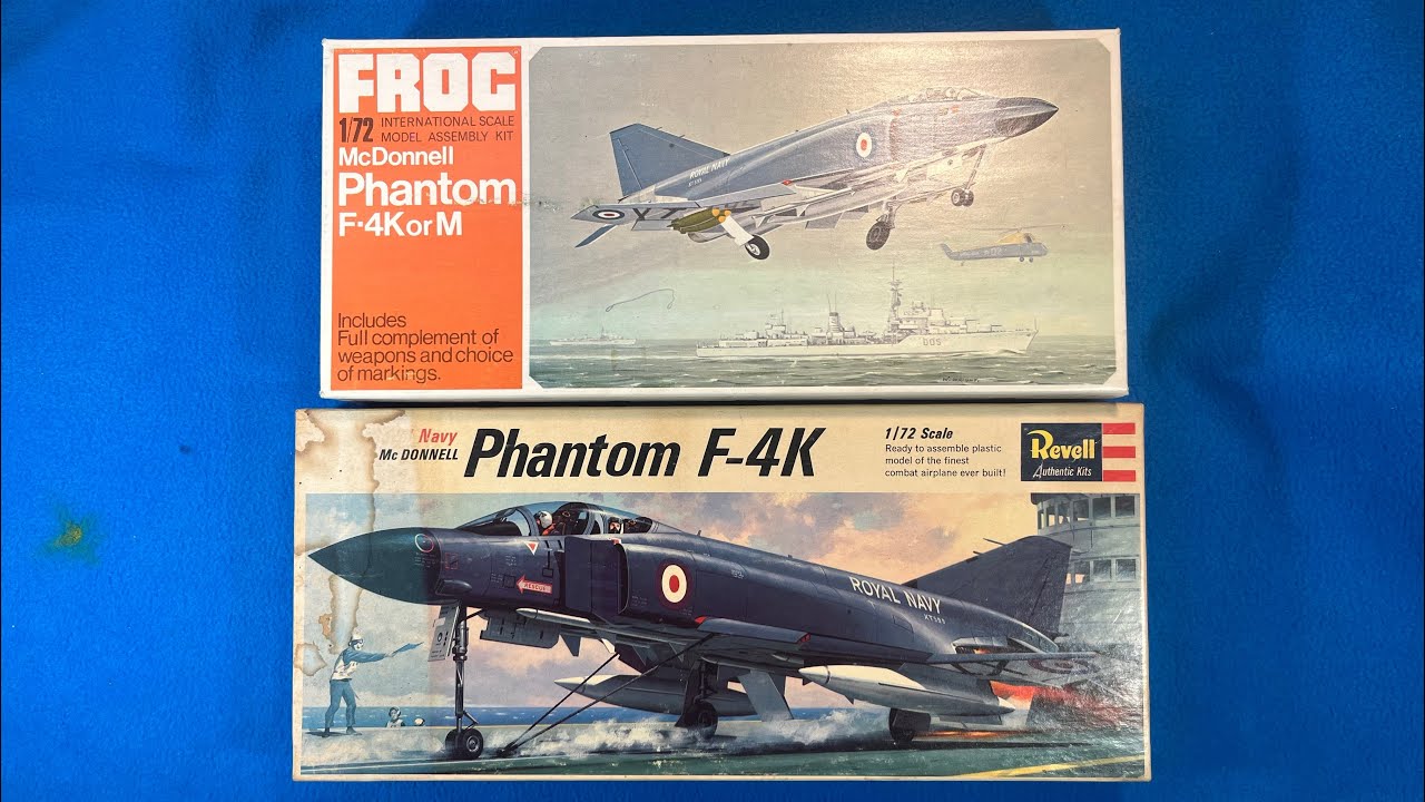 Revell 1967 & FROG (Hasegawa) 1968 Phantom F-4K/M Comparison Review Vintage Model Airplane Kit