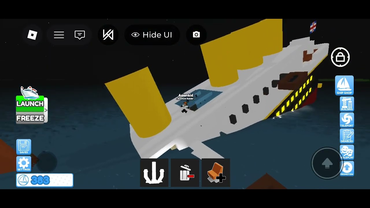 Sinking of the RMS Titanic build a ship(credits for @OffcialDinosaurKid for this idea)