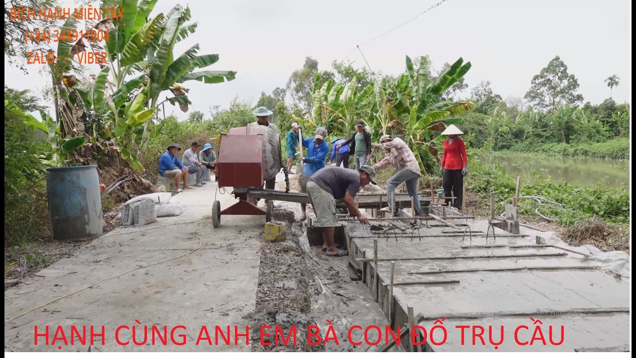 1395  HẠNH CÙNG ANH EM ĐỔ TRỤ CẦU MỚI - HẠNH NHẬN ĐƯỢC HƠN NỮA TIỀN XÂY CẦU | BHMT