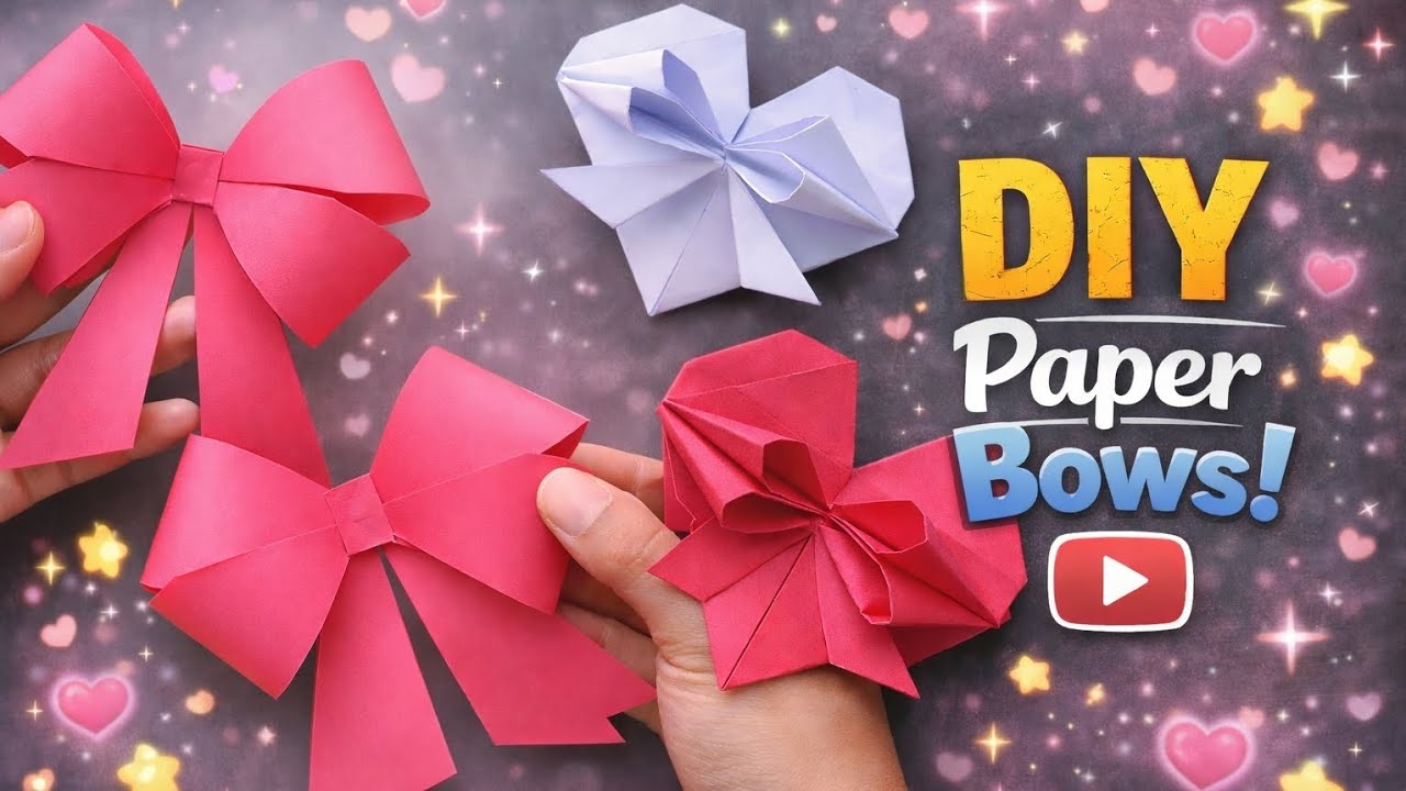 DIY Paper Bows/DIY paper heart❤️