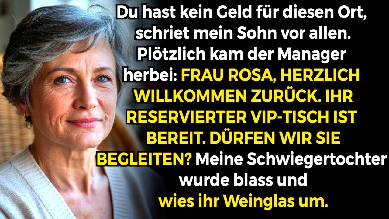 Im Restaurant nannten sie mich arm – bis der Manager sagte „Willkommen zurück, Frau Rosa