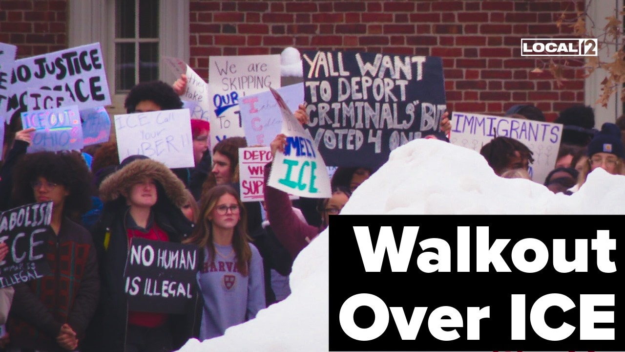 Students at Cincinnati high school walk out in opposition of ICE