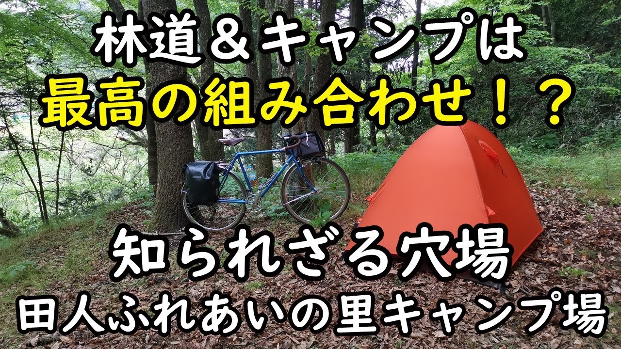 林道＆自転車キャンプ旅！[田人ふれあいの里キャンプ場]ランドナーで渓谷と林道、自転車ソロキャンプを楽しみました。小さな自転車旅