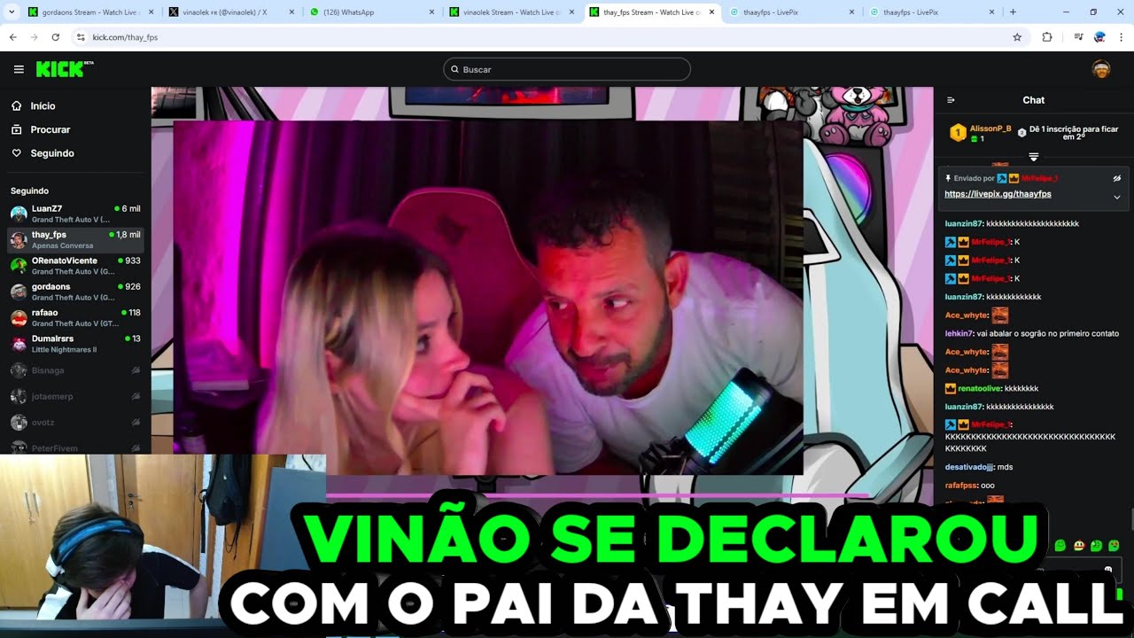 VINÃO SE DECLAROU PRA THAY FALANDO COM O PAI DELA