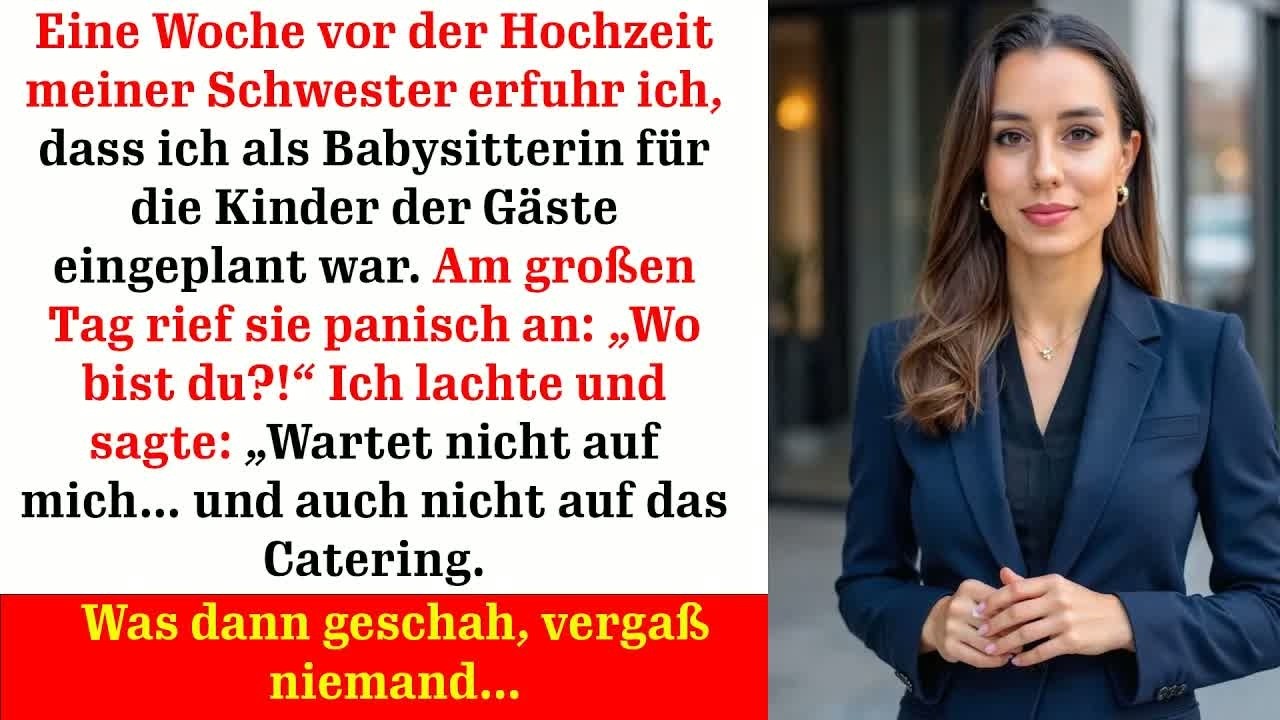 Meine Schwester wollte mich als Babysitterin doch an ihrem Hochzeitstag kam die Rache…