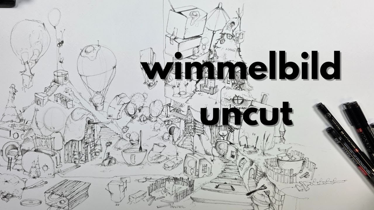 Wimmelbild malen uncut II - Zeichnen mit Fineliner