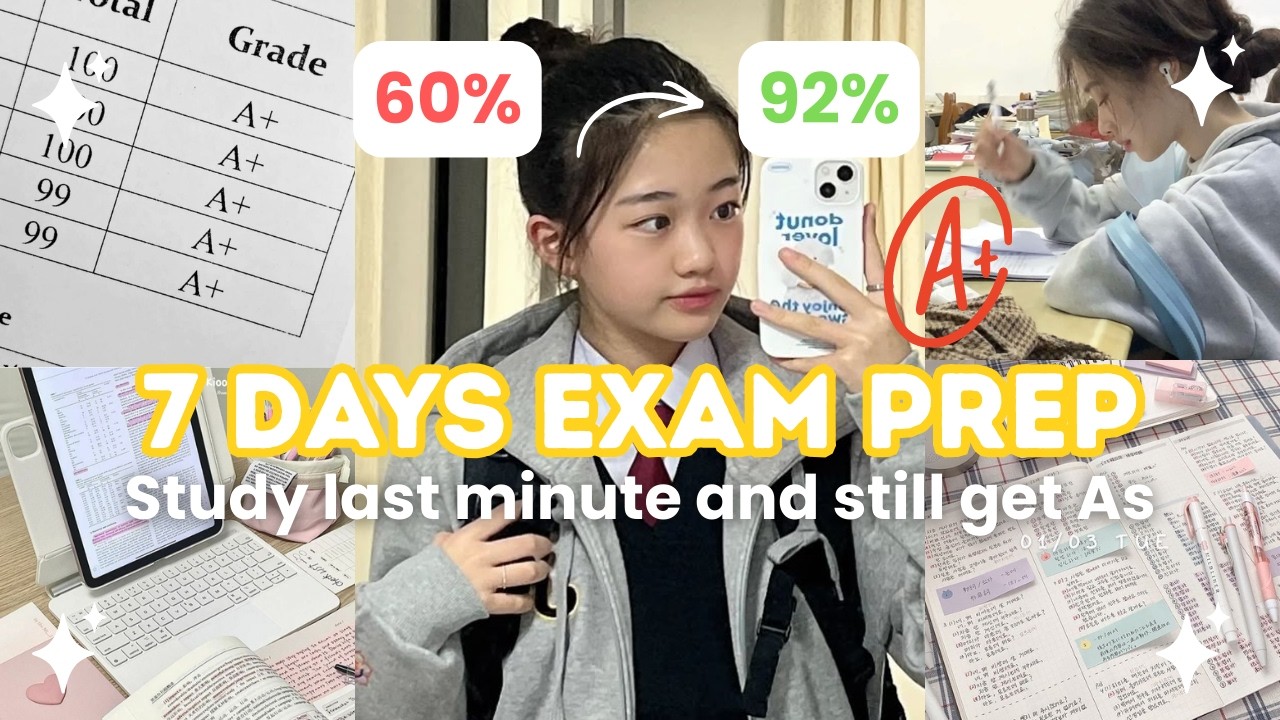 The 7 Day Exam Prep Routine | Study last minute and get As! (realistic) 🤍