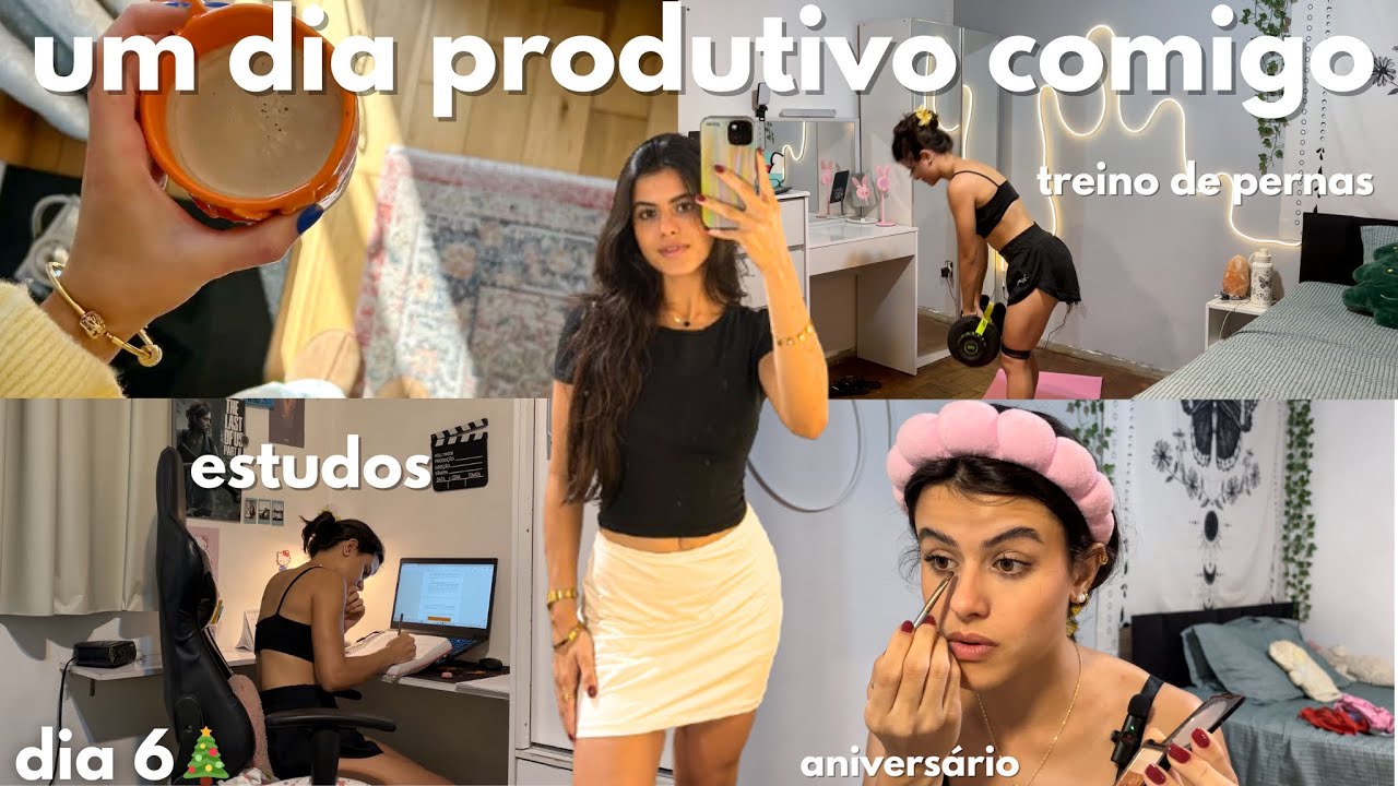 um dia produtivo na minha vida | treino, estudos, grwm (VLOGMAS dia 6) ✨
