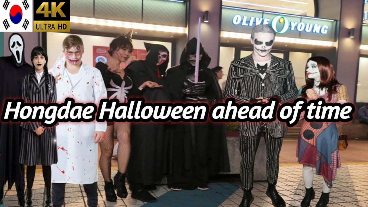 [ 4K ] Hongdae Halloween 2024: Street Style, Costumes & Korean Nightlife. P1
