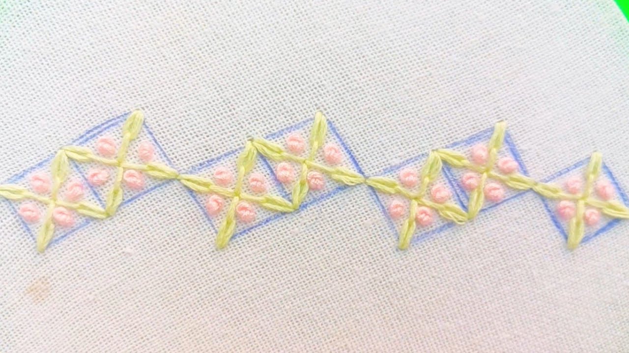 Latest Border Line Embroidery Design 😍🔥New Trending Embroidery Border Line ✨🧵