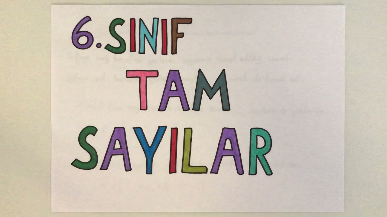 6. Sınıf Tam Sayılar