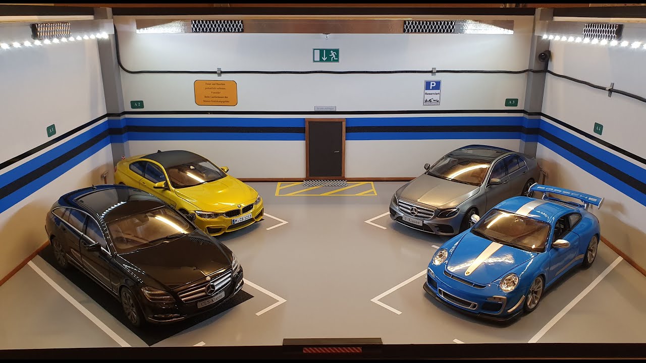 Diorama Garage / Underground Parking 1/18 / step by step DIY / diecast model