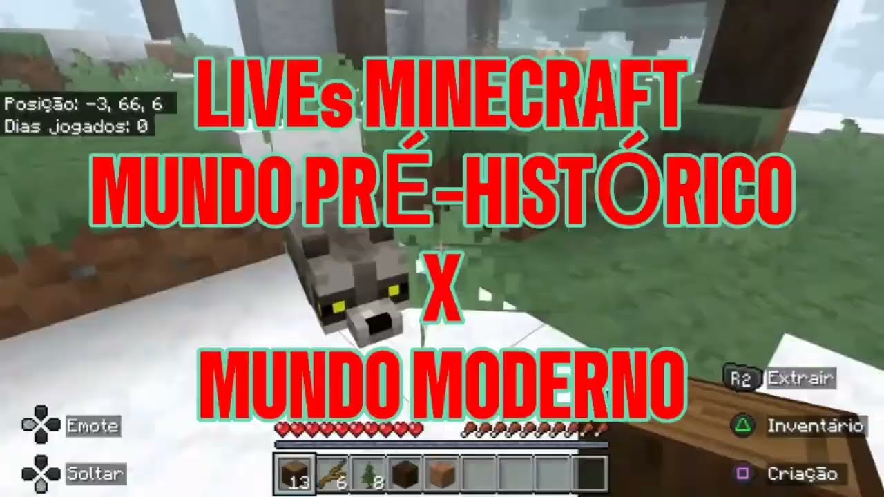 MINECRAFT MUNDO PRÉ-HISTÓRICO X MUNDO MODERNO - LIVES ABRIL 2025 - Zezinho Viniz