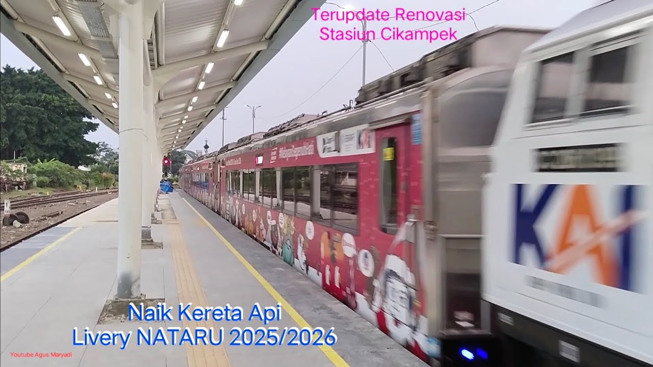 Keren Banget Kereta Api Livery NATARU || Hunting + Trip Jogja naek kereta Api Stasiun Cikampek