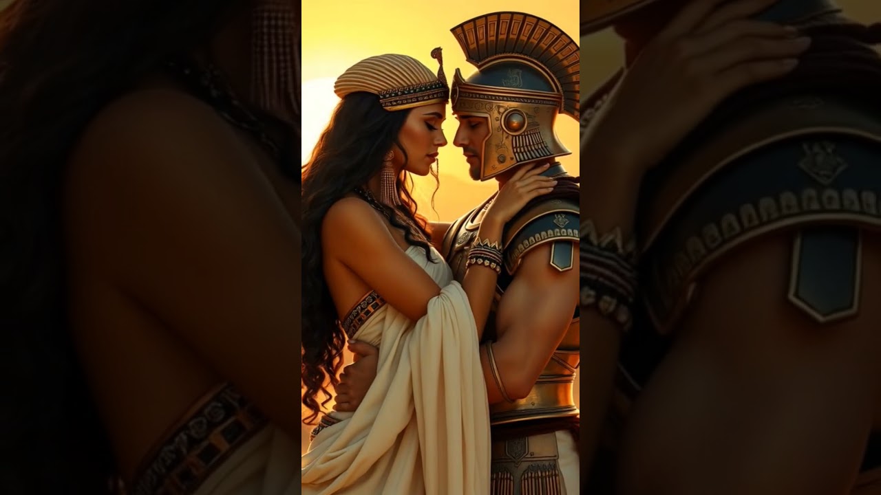 Egyptian Queen Embraces Her Roman Soldier Husband with a Farewell 💋 Goodbye Before He Leaves for War