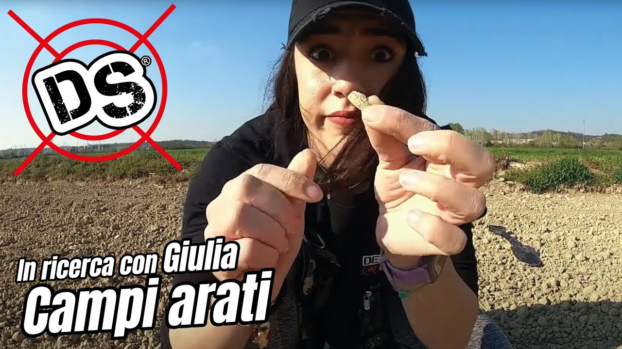 METAL DETECTING CON GIULIA SU CAMPO AGRICOLO + PULIZIA MONETA - www.detectorshop.it