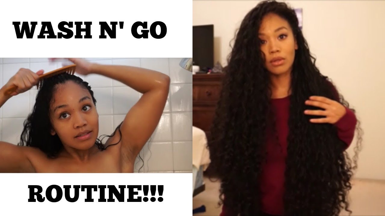 My WASH N' GO Routine | Natural Curly Hair | LOVVESAMMAY