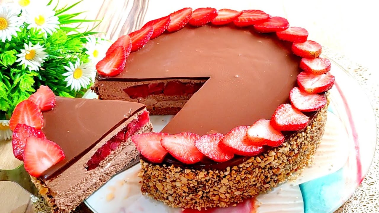 حلويات نور/ Entremet au chocolatكيكةموس الشوكولا بطريقة سهلة وسريعة