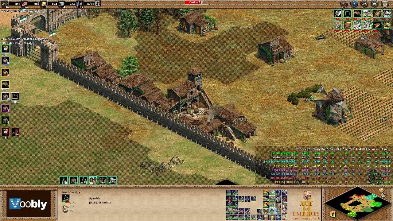 Voobly AOE2 1.6: Arena, 4 vs 4 team game