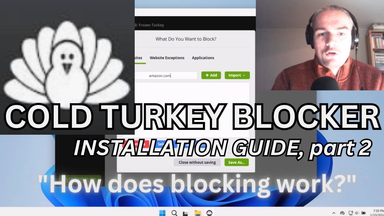 (part 2) How to INSTALL Cold Turkey Blocker - Basic introduction/setup, blocking a website