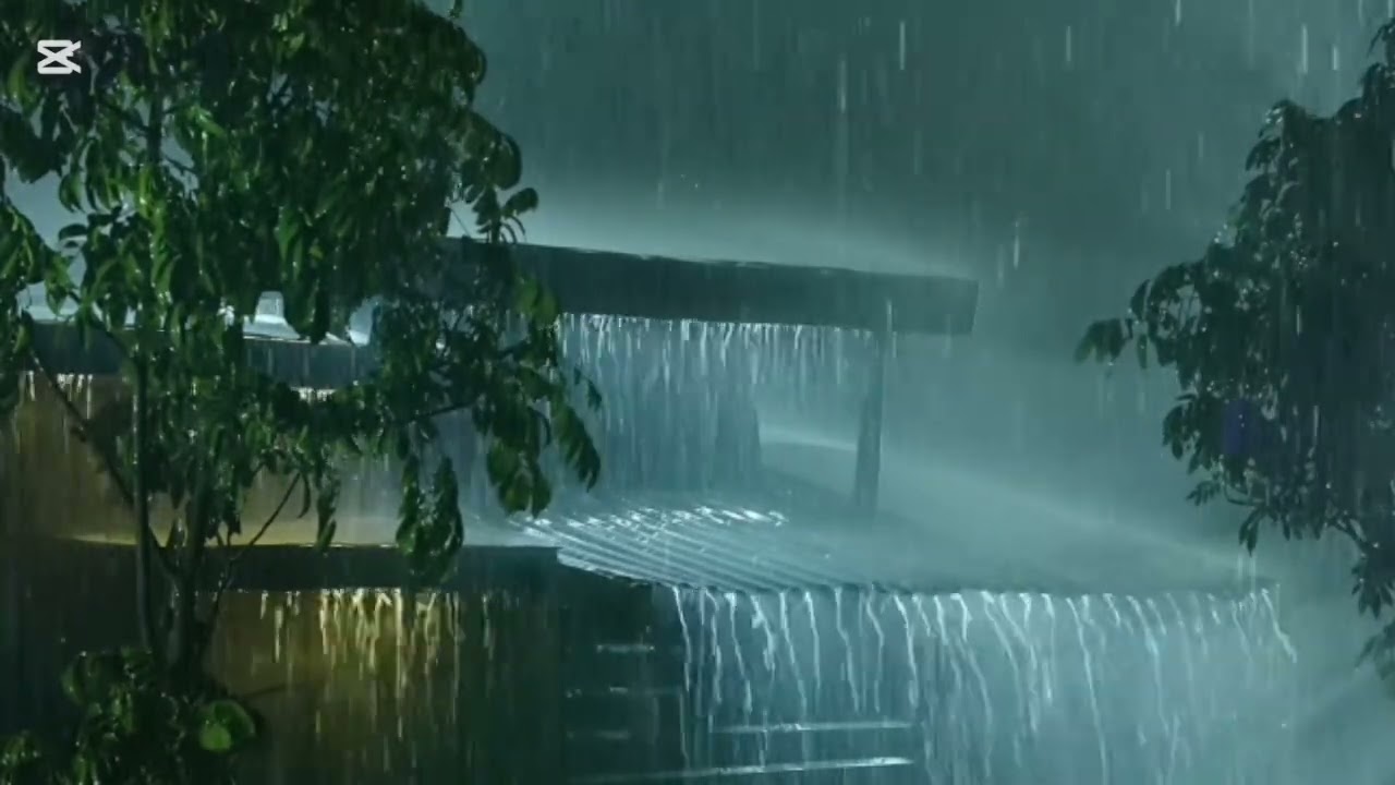 Heavy Rainstorm on Rustic Roof||Night Sleep 0.9||#rain 