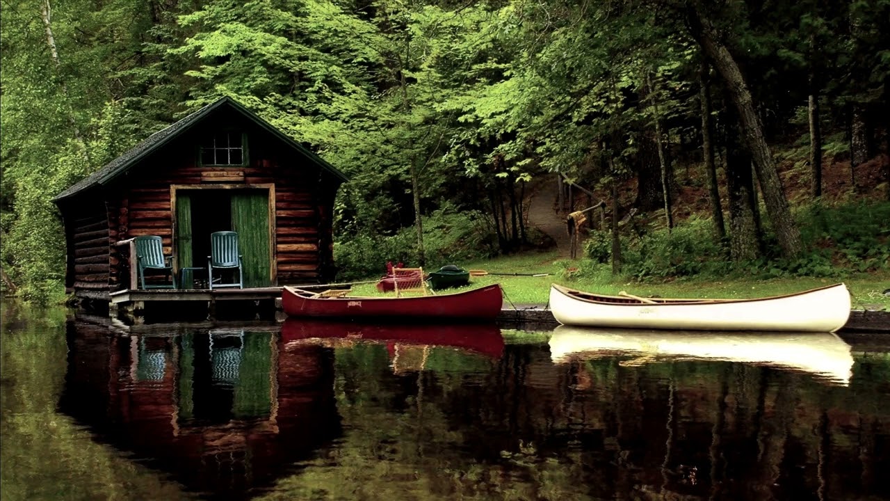 Cabin & Canoes on the Lake in the Woods | ASMR Ambience for Relaxation Reading Meditation Sleeping