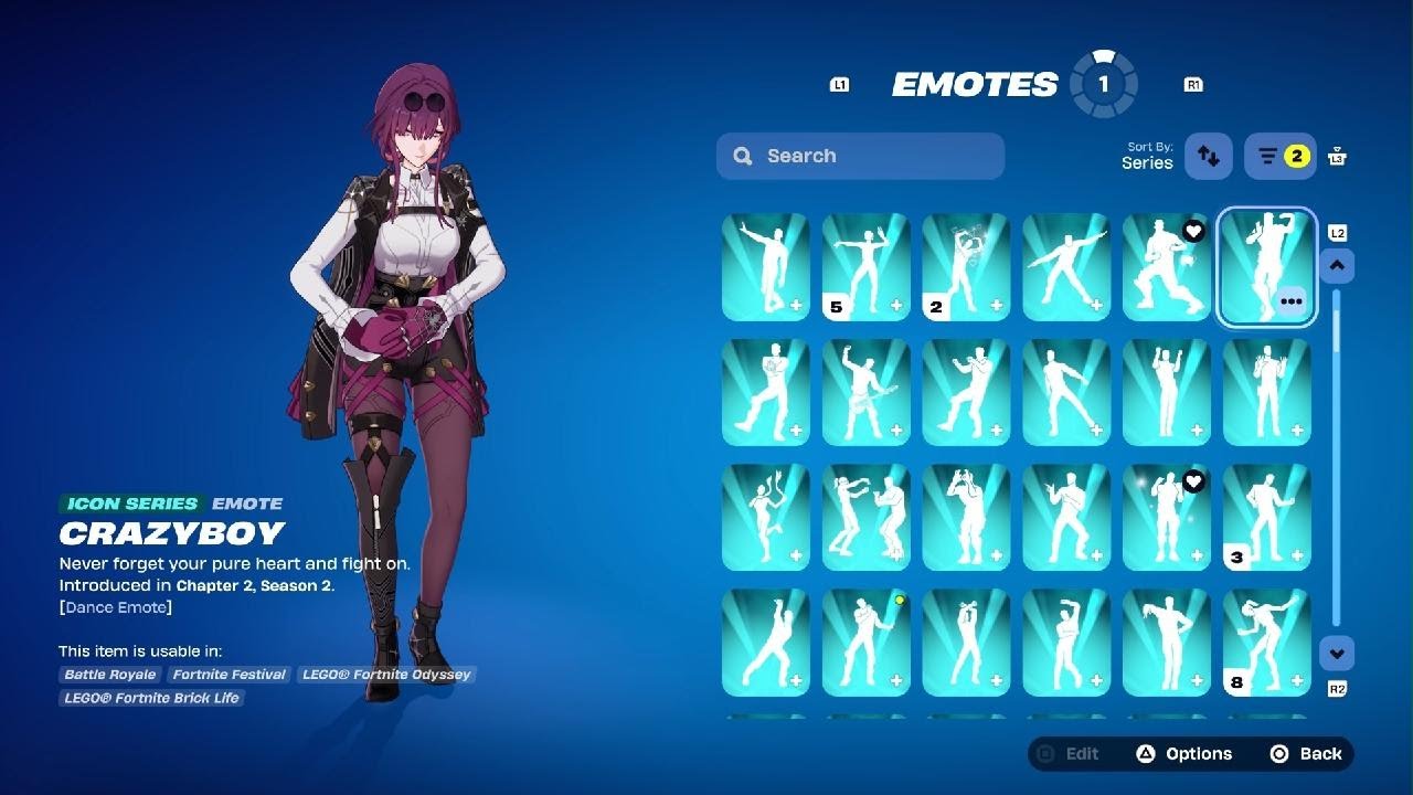 All my Fortnite icon emotes 