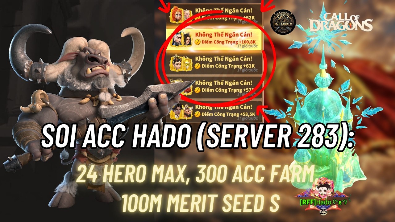 REVIEW ACC HADO: CÁCH TỐI ƯU HÓA TÀI KHOẢN ĐỂ CÀN QUÉT KVK ĐỊA NGỤC || CALL OF DRAGONS