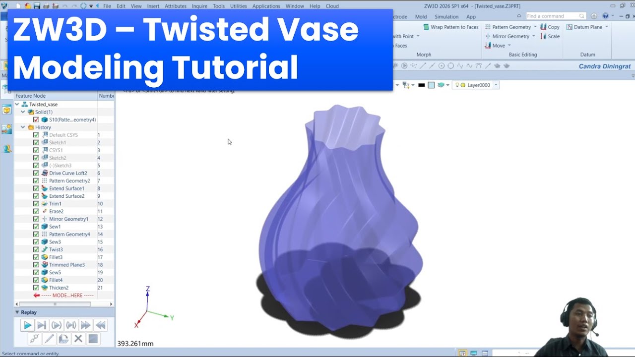 ZW3D - Twisted Vase Modeling Tutorial