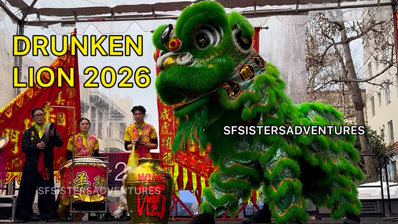 Chinese New Year Drunken Lion Dance Performance in San Francisco Chinatown | Yau Kung Moon USA 🦁🧧