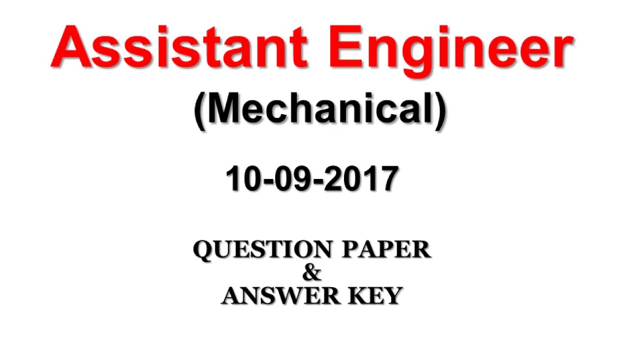 KPSC Water Resources Department AE Mechanical Question paper with answer key