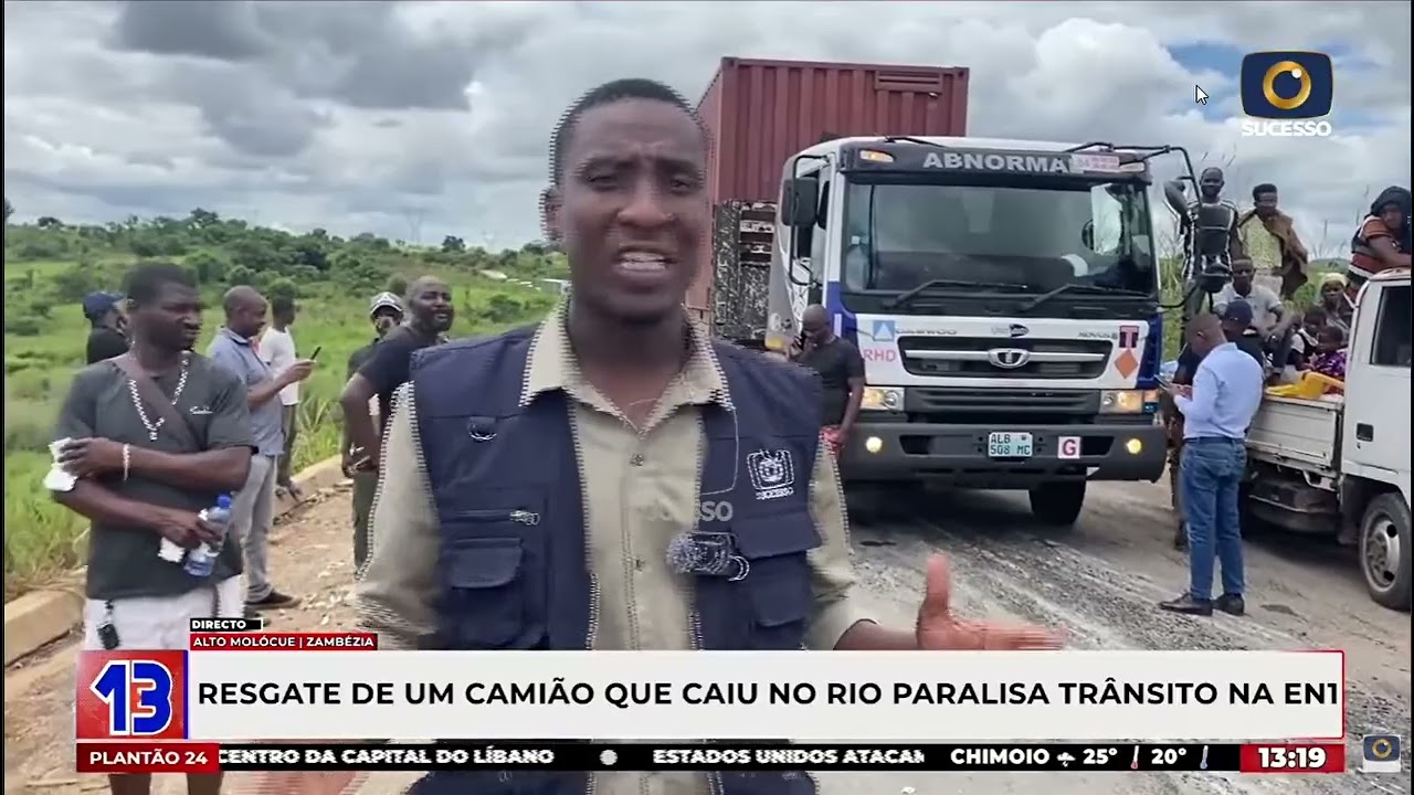 COMITIVA DA MINISTRA DO TRABALHO É PRESA NO ENGARRAFAMENTO DURANTE REMOÇÃO DE CAMIÃO NA ZAMBÉZIA