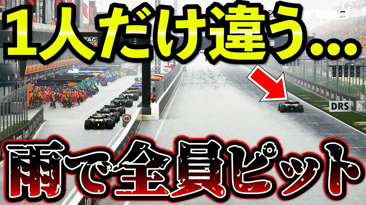 【神回】雨なのに“1人だけドライタイヤ交換”のギャンブルした結果...【F1 25】【キャリア】オランダGP