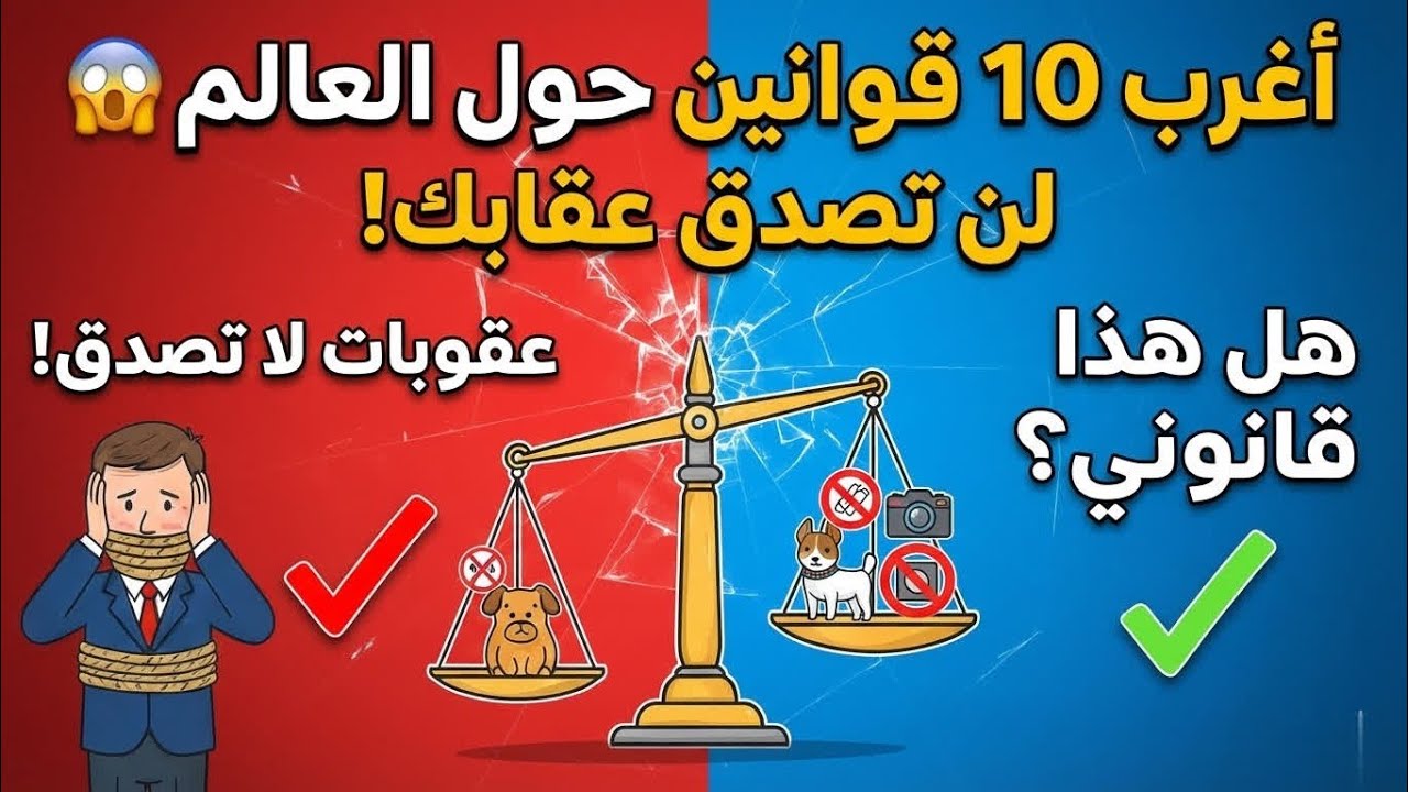 اغرب 10 قوانين في العالم 🌍 لن تصدق انها موجوده 😲😱