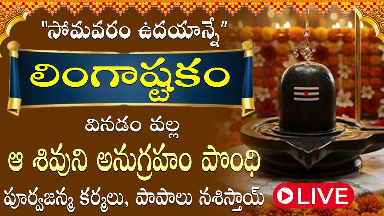 సోమవారం ఉదయం లింగాష్టకం వినడం వల్ల పూర్వజన్మ కర్మలు, పాపాలు నశించి పుణ్యఫలం లభిస్తుంది / LINGASTAKAM